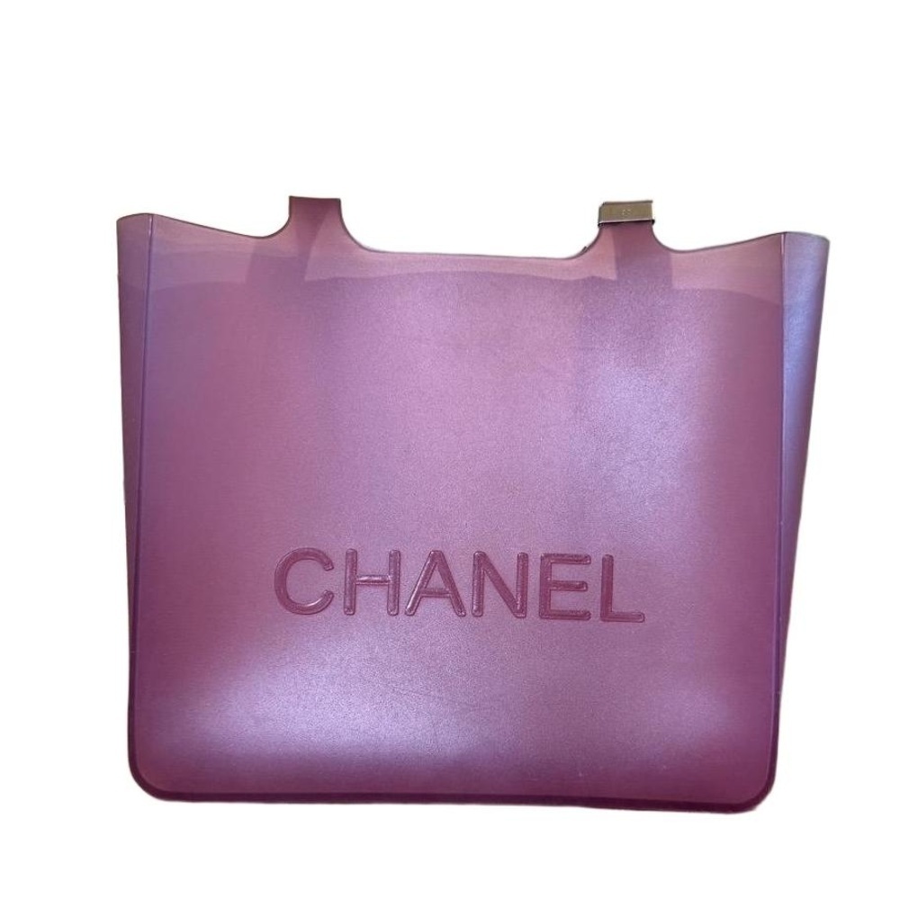 Chanel Purple Jelly Embossed Logo Tote Bag